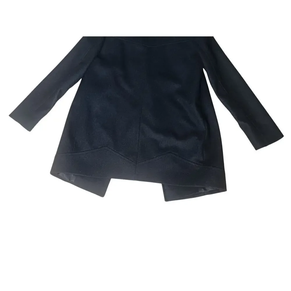 Marc New York Andrew Marc Peacoat Wool Blend Black Size 6 Double Breasted Lined - Picture 7 of 16